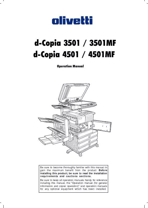 Mode d'emploi OLIVETTI D-COPIA 3501/MF Y D-COPIA 4501/MF