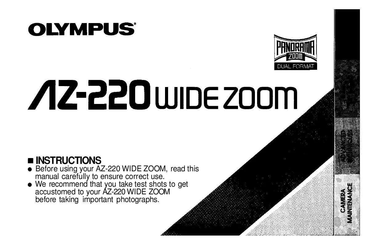 Mode d'emploi OLYMPUS ACCURA AZ-220 WIDE ZOOM