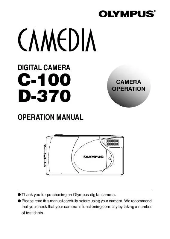 Mode d'emploi OLYMPUS CAMEDIA C-100