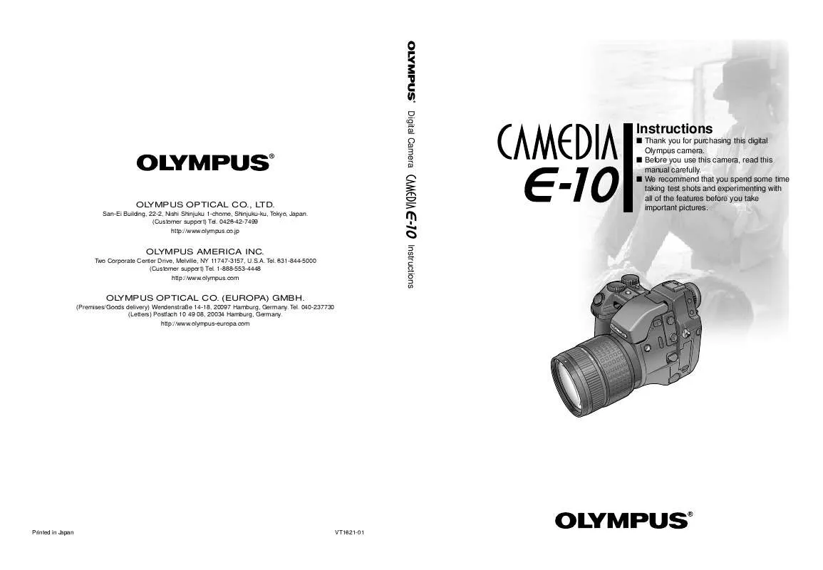 Mode d'emploi OLYMPUS CAMEDIA E-10