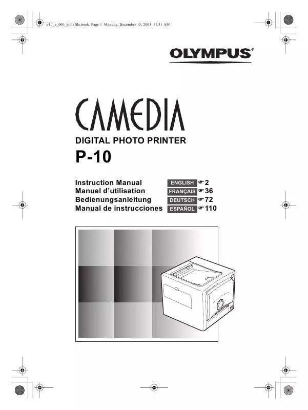 Mode d'emploi OLYMPUS CAMEDIA P-10