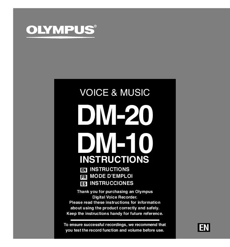 Mode d'emploi OLYMPUS DM-20