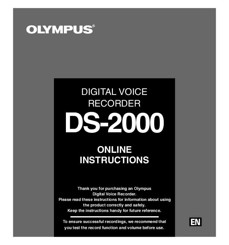 Mode d'emploi OLYMPUS DS-2000