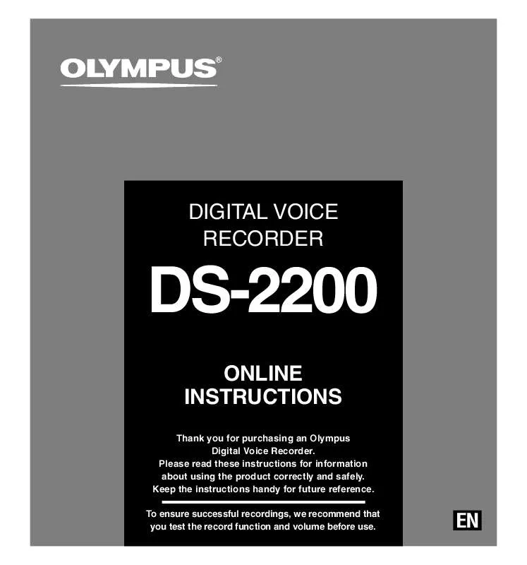 Mode d'emploi OLYMPUS DS-2200