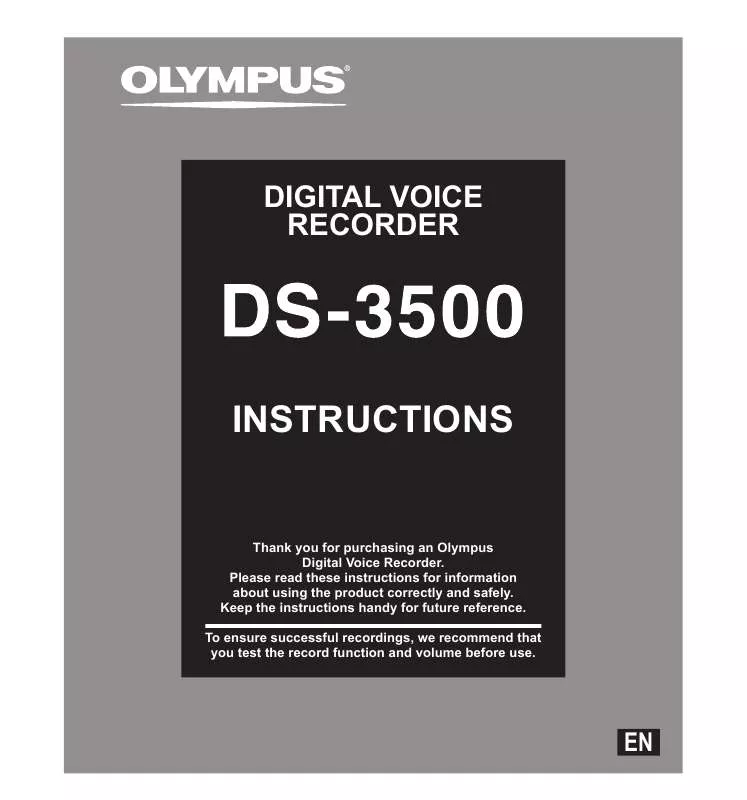 Mode d'emploi OLYMPUS DS-3500