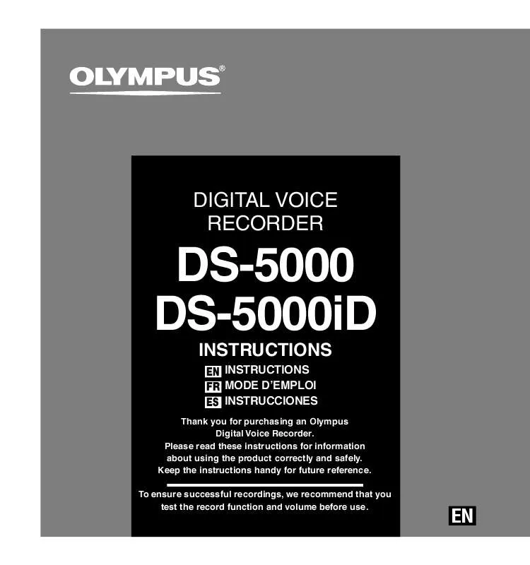 Mode d'emploi OLYMPUS DS-5000ID