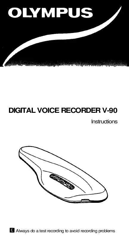 Mode d'emploi OLYMPUS V-90 DIGITAL VOICE RECORDER