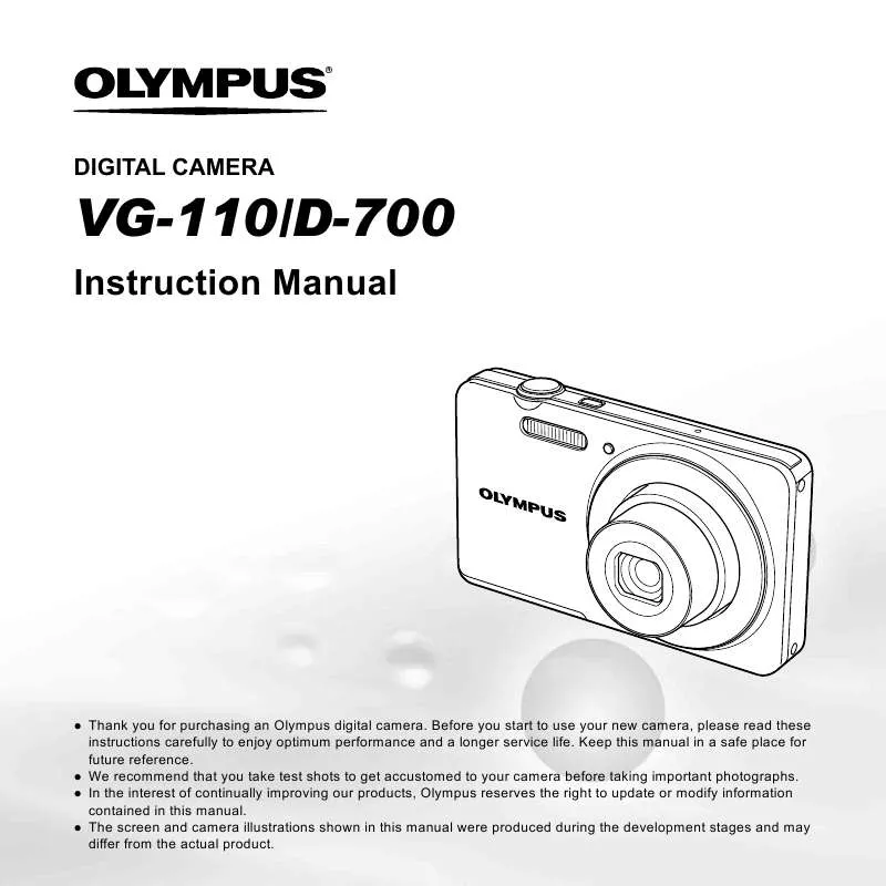 Mode d'emploi OLYMPUS VG-110