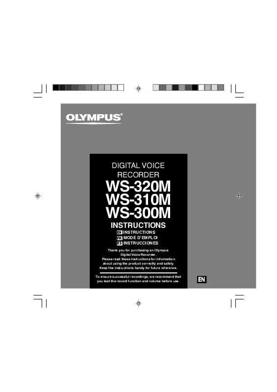 Mode d'emploi OLYMPUS WS-320M