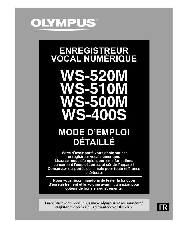 Mode d'emploi OLYMPUS WS-500M