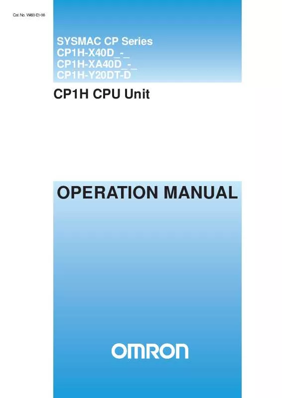 Mode d'emploi OMRON CP1H CPU