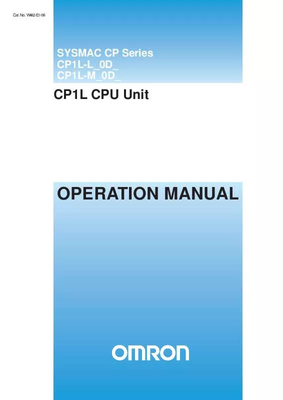 Mode d'emploi OMRON CP1L CPU UNIT