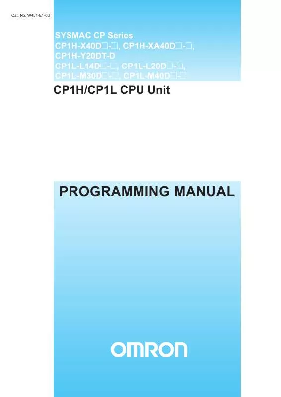 Mode d'emploi OMRON CP1L CPU UNITS