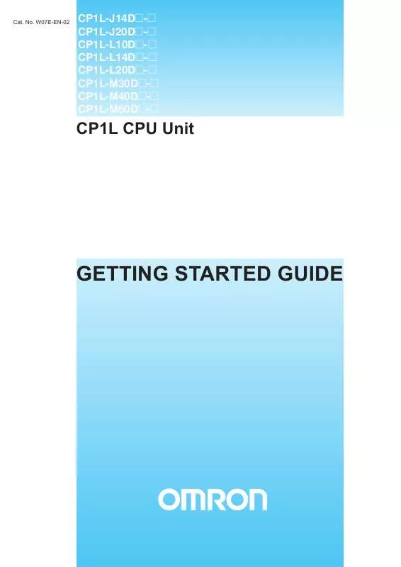 Mode d'emploi OMRON CP1L CPU