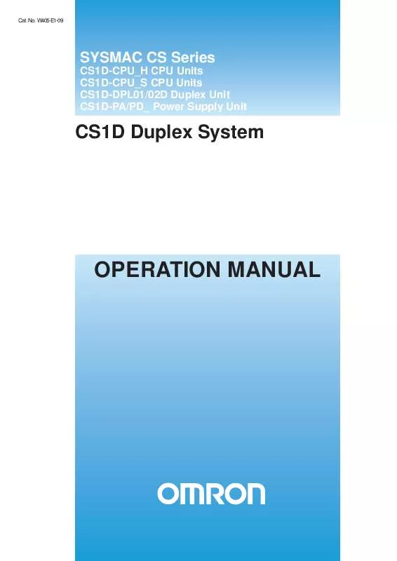 Mode d'emploi OMRON CS1D DUPLEX SYSTEM