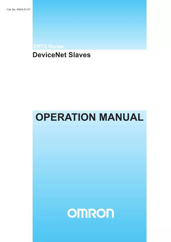 Mode d'emploi OMRON DRT2 SERIES DEVICENET SLAVES