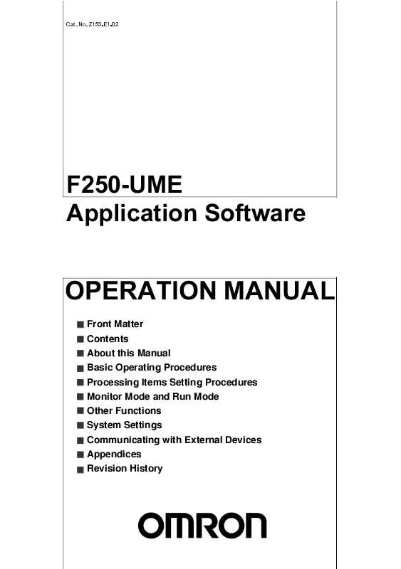 Mode d'emploi OMRON F250-UME