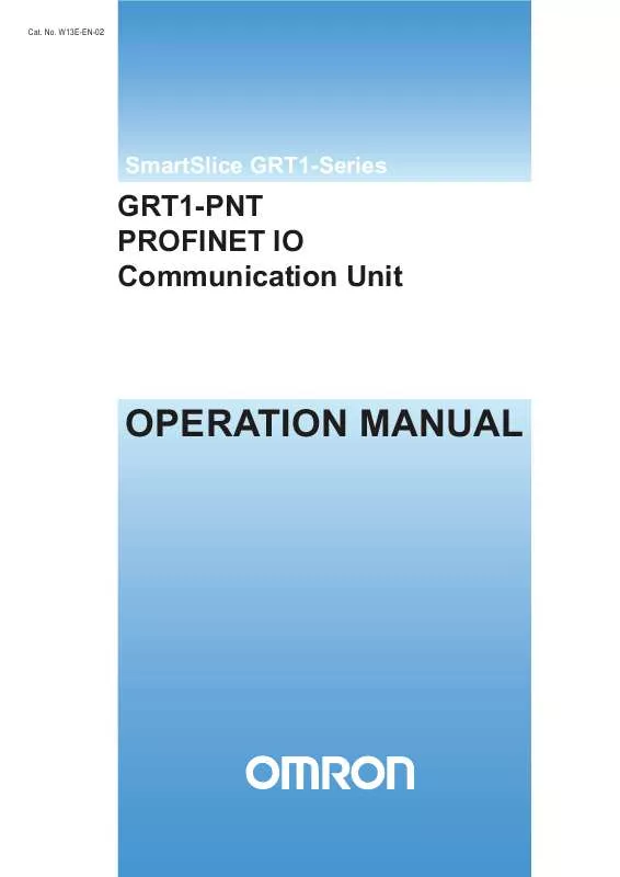 Mode d'emploi OMRON GRT1-PNT PROFINET IO