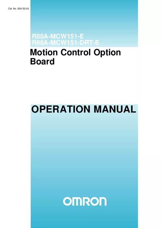 Mode d'emploi OMRON R88A-MCW151-DRT-E