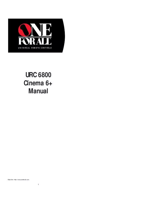 Mode d'emploi ONE FOR ALL URC-6800