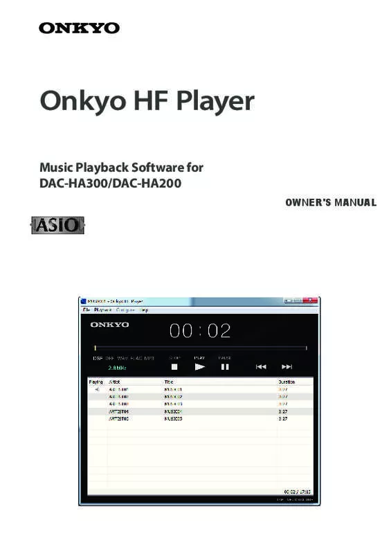 Mode d'emploi ONKYO DAC-HA300