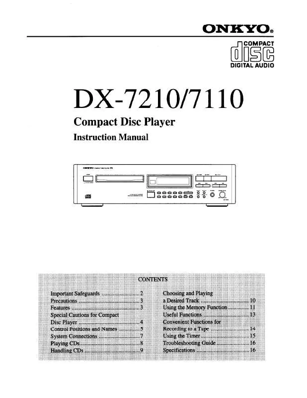 Mode d'emploi ONKYO DX-7110