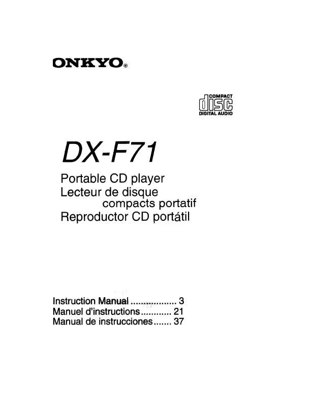 Mode d'emploi ONKYO DX-F71