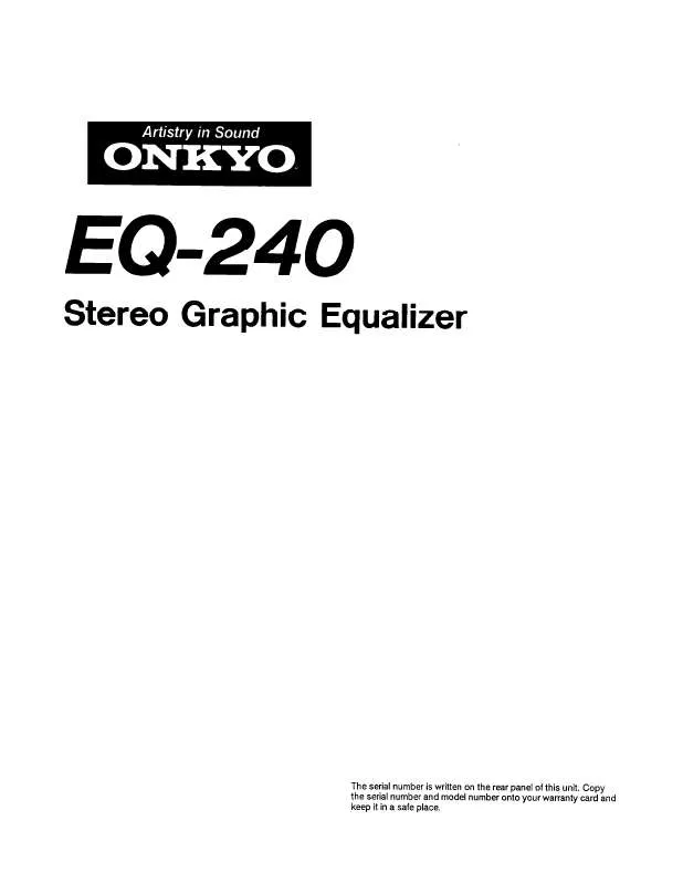 Mode d'emploi ONKYO EQ-240