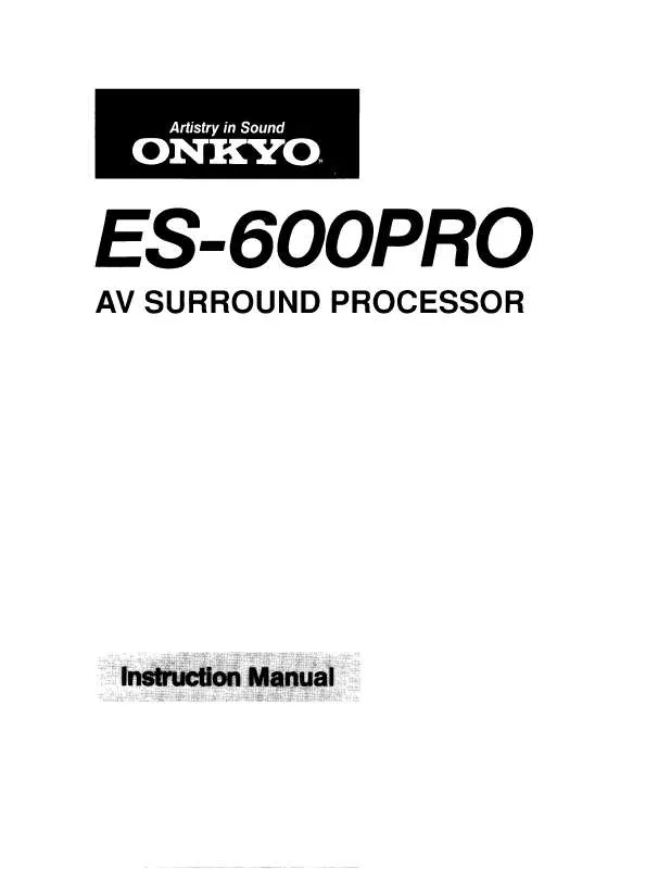 Mode d'emploi ONKYO ES-600PRO