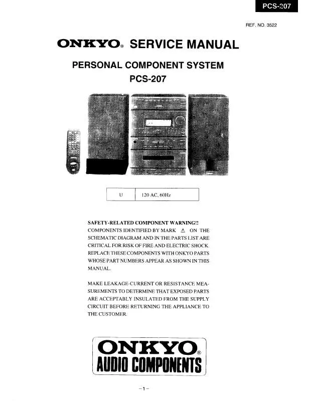 Mode d'emploi ONKYO PCS-207
