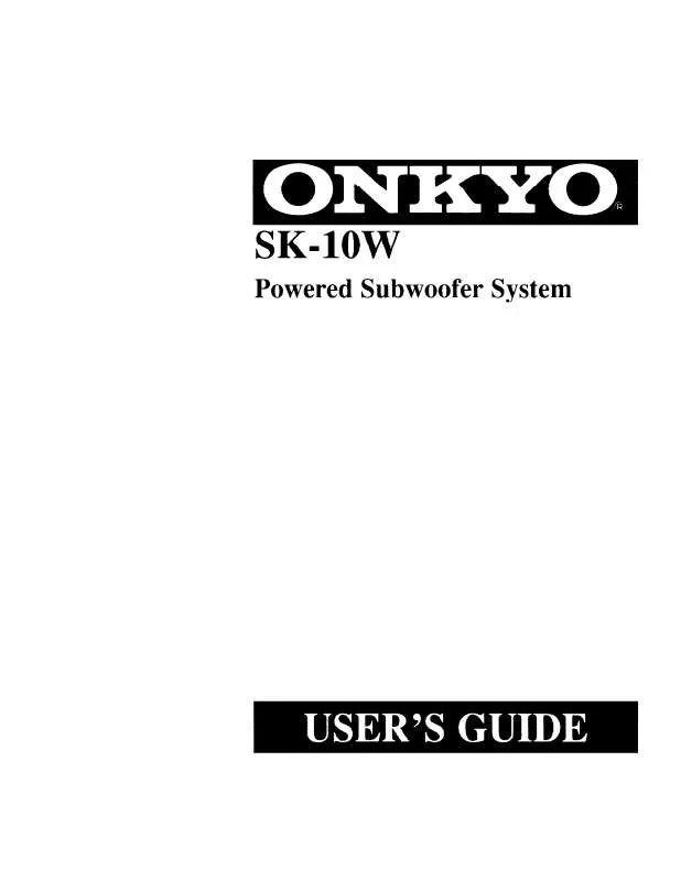 Mode d'emploi ONKYO SK-10W
