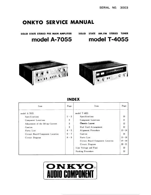 Mode d'emploi ONKYO T-4055