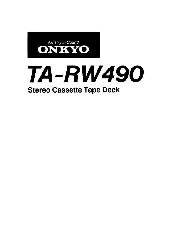 Mode d'emploi ONKYO TA-RW490