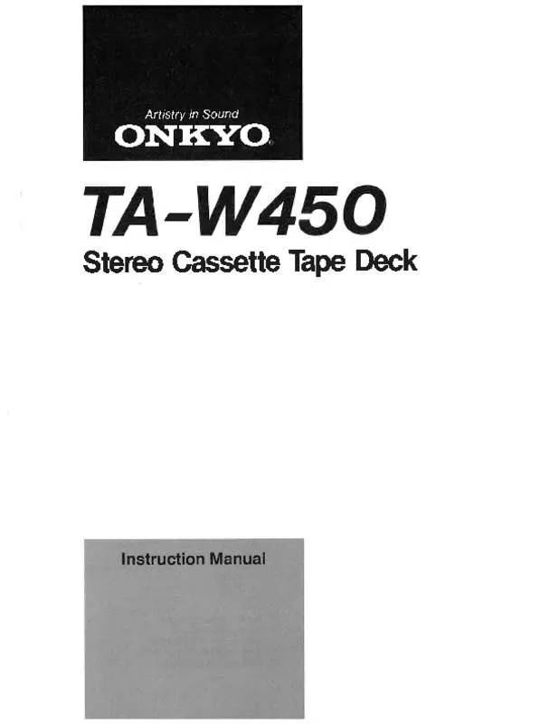 Mode d'emploi ONKYO TA-W450