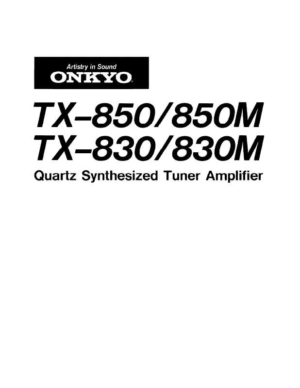 Mode d'emploi ONKYO TX-850M