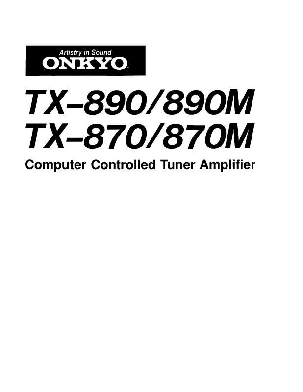 Mode d'emploi ONKYO TX-870M