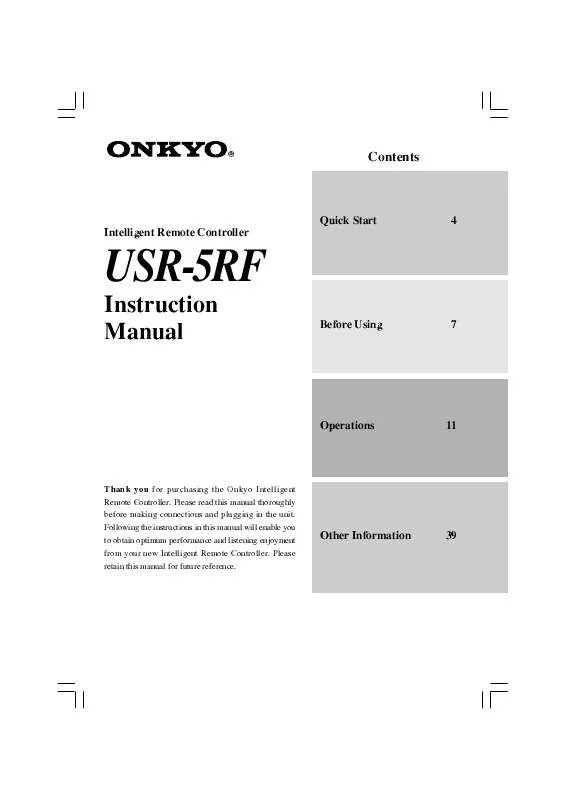 Mode d'emploi ONKYO USR-5RF