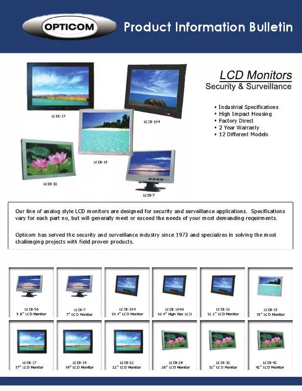 Mode d'emploi OPTICOM LCDI-7