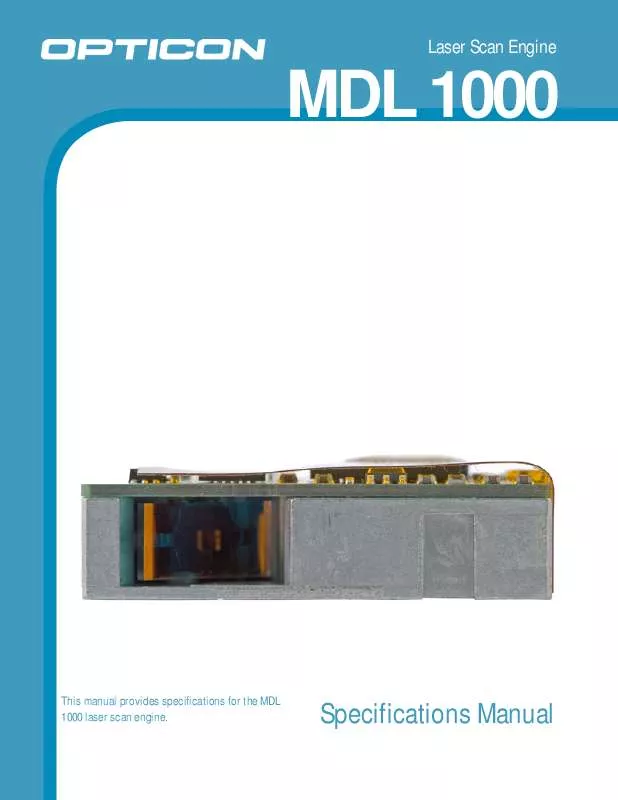 Mode d'emploi OPTICON MDL 1000