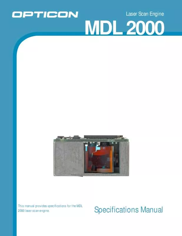 Mode d'emploi OPTICON MDL 2000