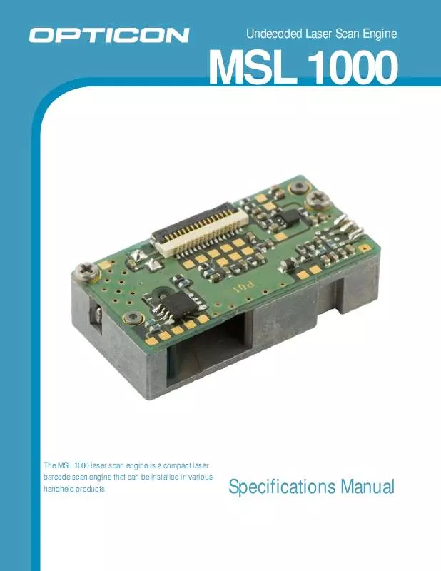 Mode d'emploi OPTICON MSL 1000