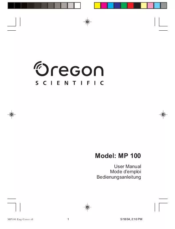 Mode d'emploi OREGON SCIENTIFIC MP 100