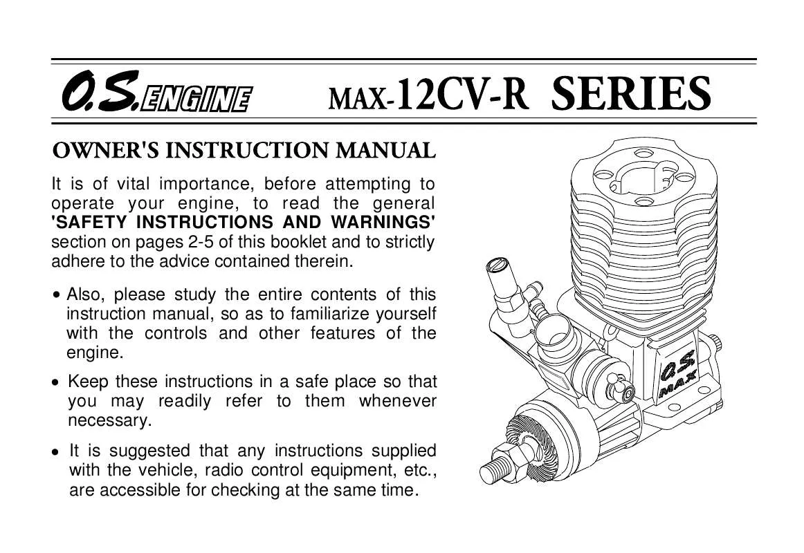 Mode d'emploi OS ENGINES MAX-12CV-R