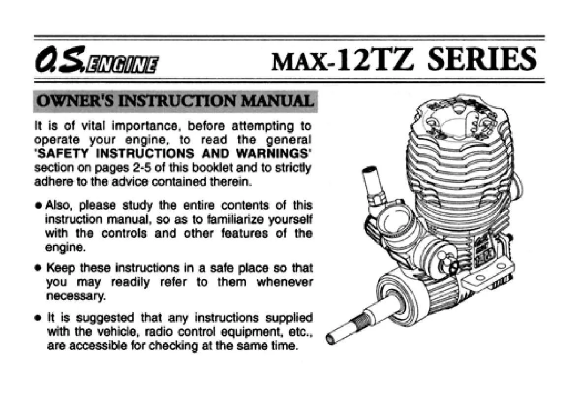 Mode d'emploi OS ENGINES MAX-12TZ