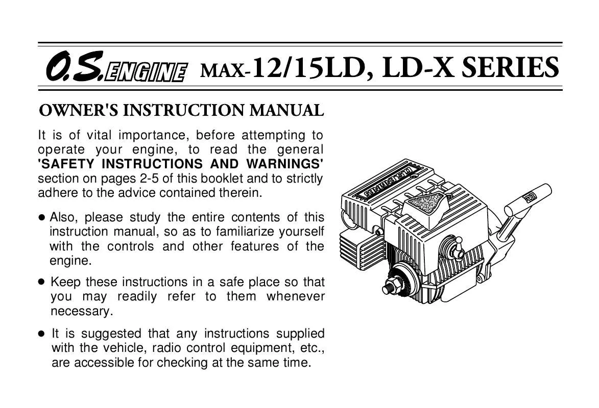 Mode d'emploi OS ENGINES MAX-15LD-X