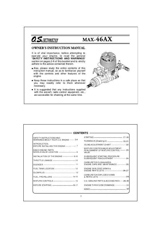 Mode d'emploi OS ENGINES MAX-46AX