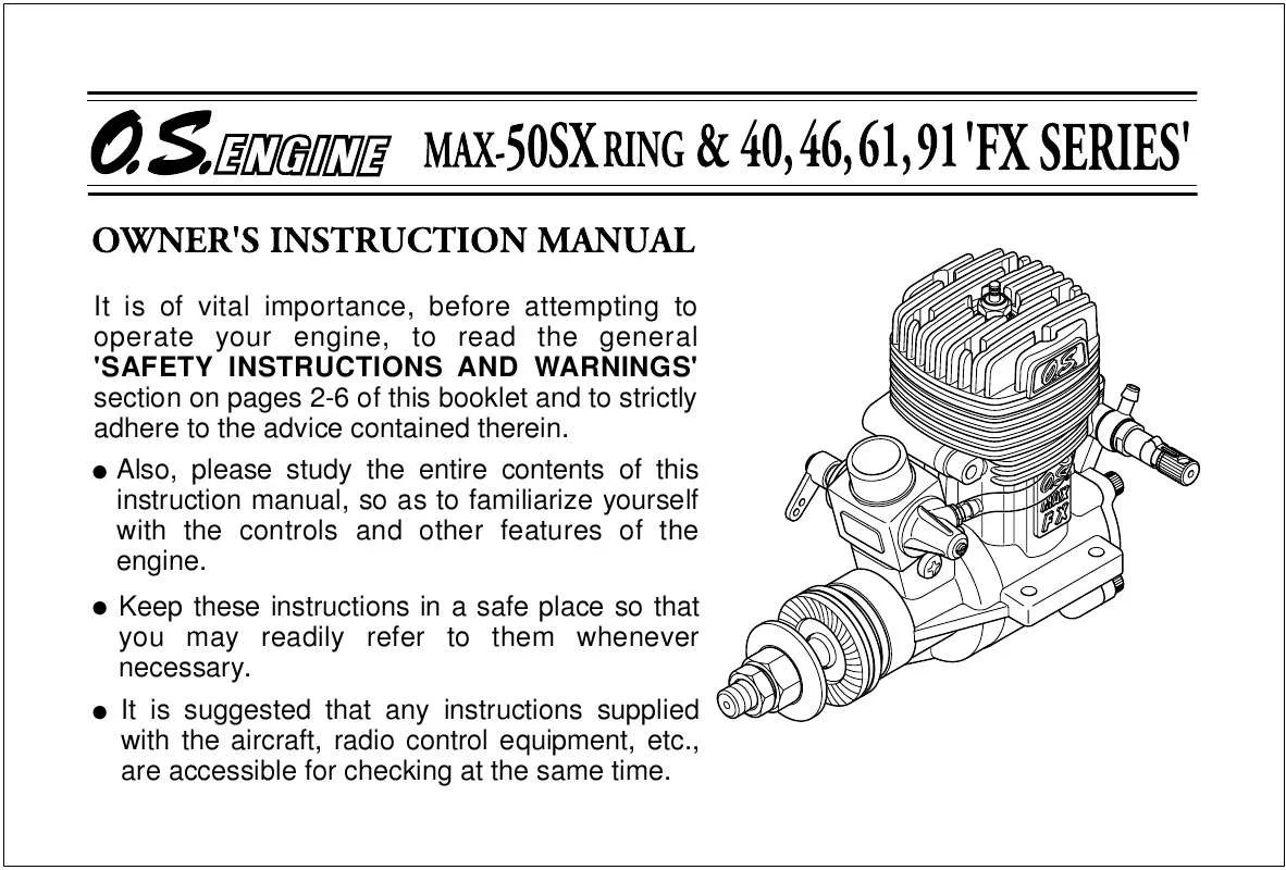 Mode d'emploi OS ENGINES MAX-50SX