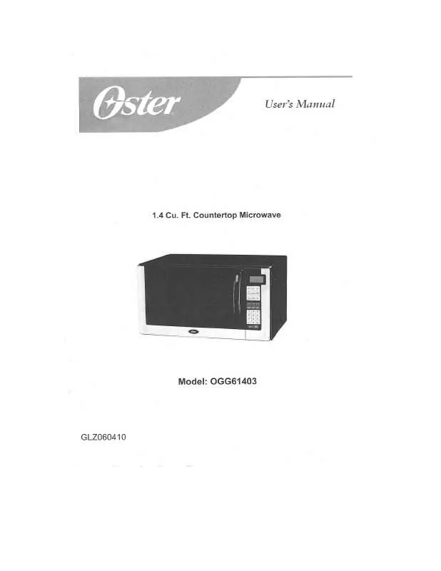 Mode d'emploi OSTER OGG61403