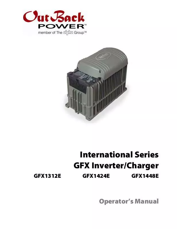 Mode d'emploi OUTBACK POWER SYSTEMS GFX1448E