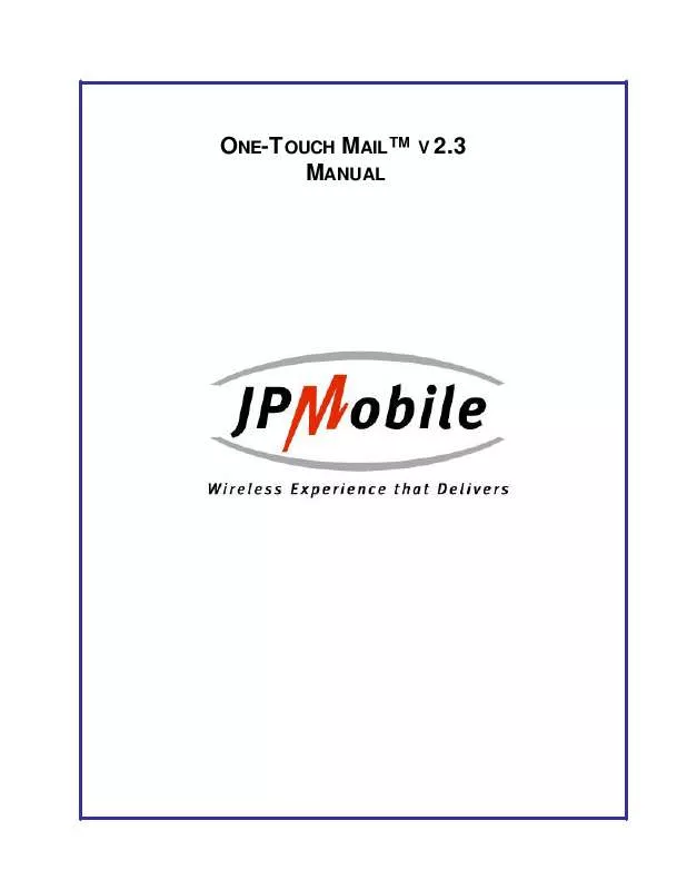 Mode d'emploi PALM ONE-TOUCH MAIL V2.3